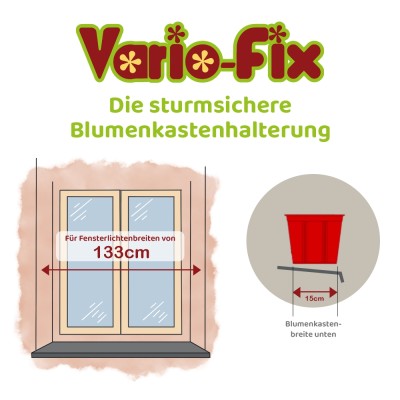 Blumenkastenhalter Standard / 2 Paar HB 15cm / FLB 133cm